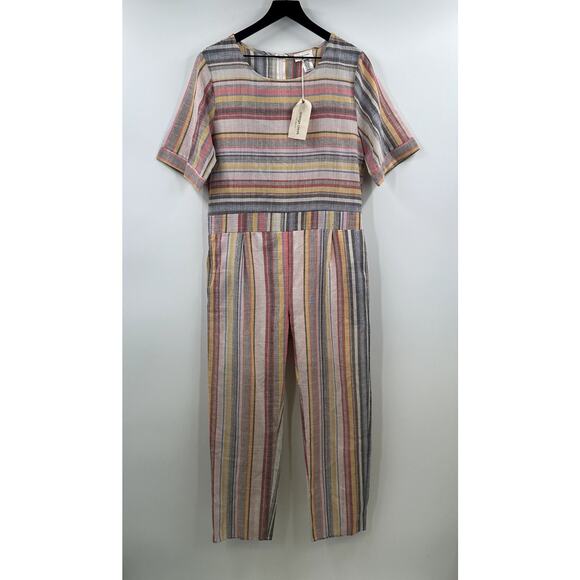 Orange Creek Multicolored Stripe Jumpsuit NWT Size Large - Picture 1 of 10